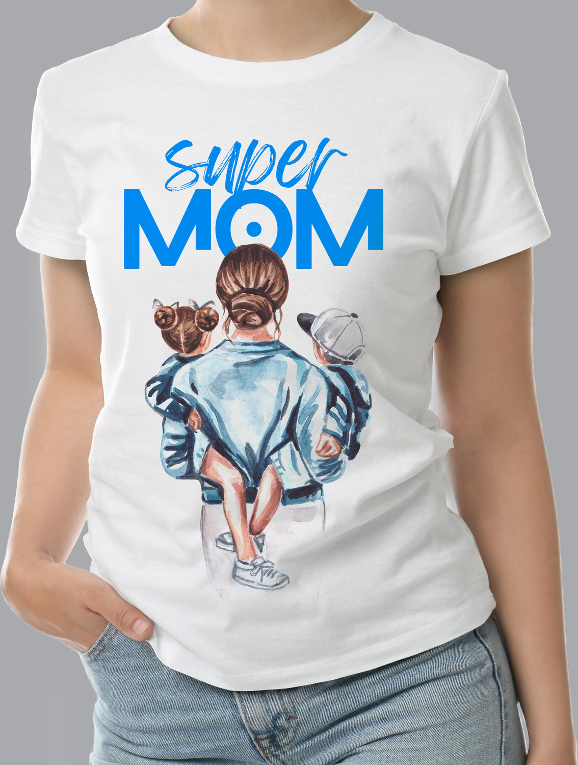 Женская футболка с Принтом "mom"