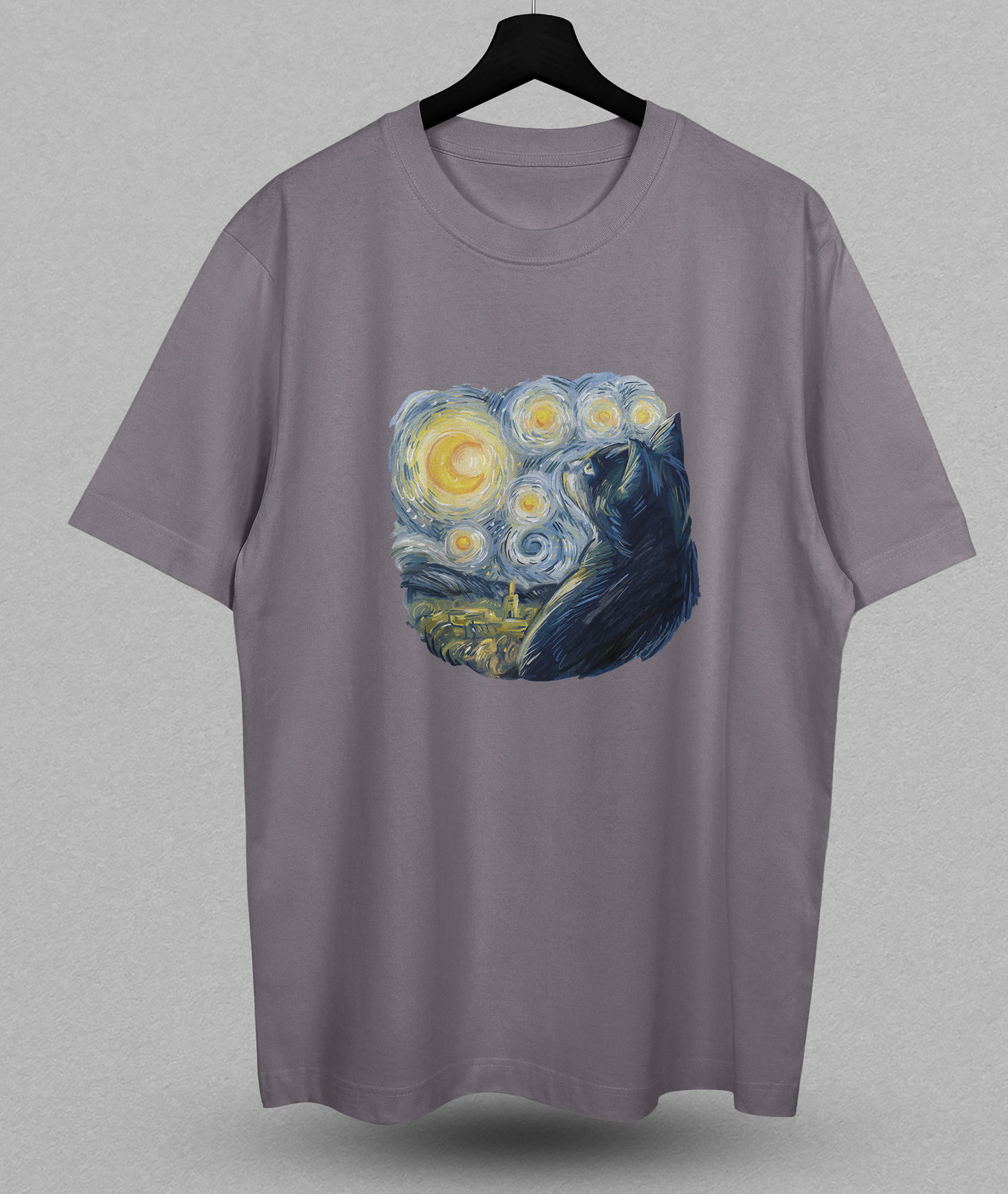 Футболка с принтом Van gogh cat