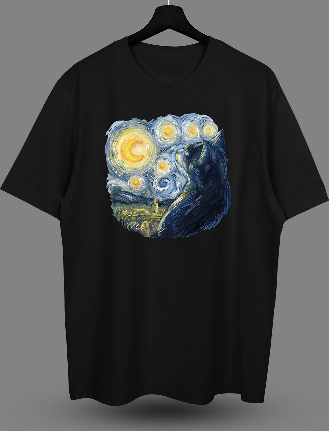 Футболка с принтом Van gogh cat