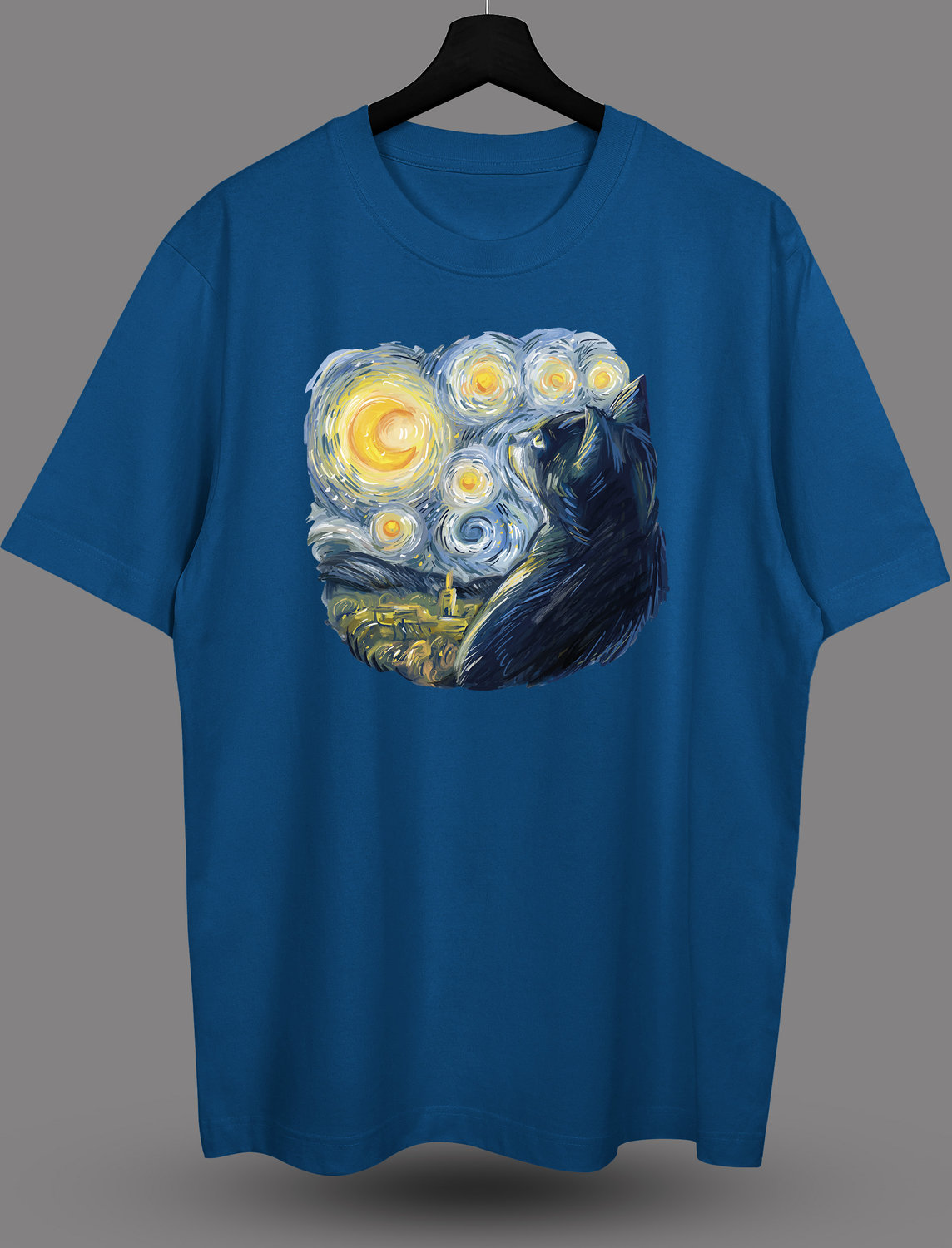 Футболка с принтом Van gogh cat