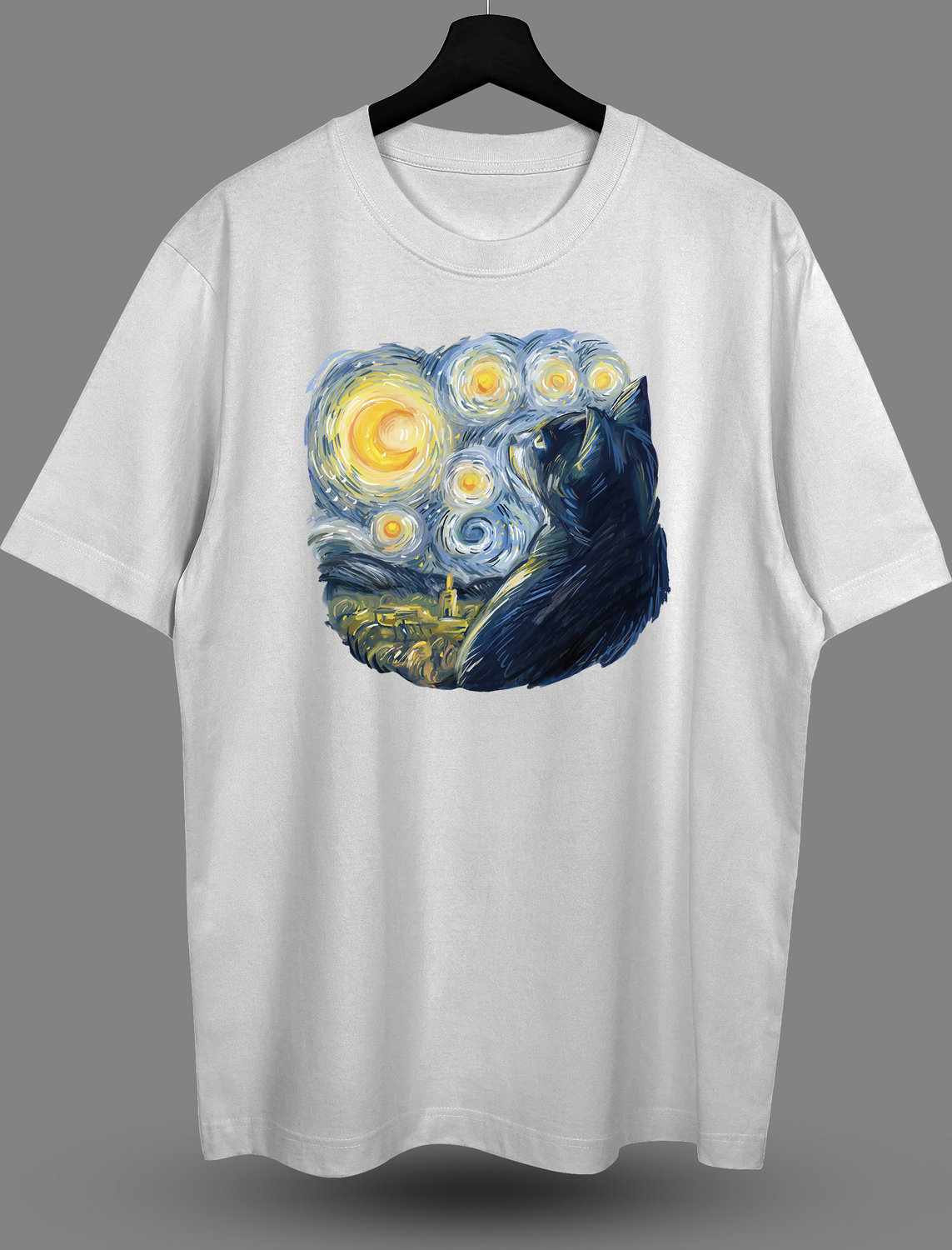 Футболка с принтом Van gogh cat