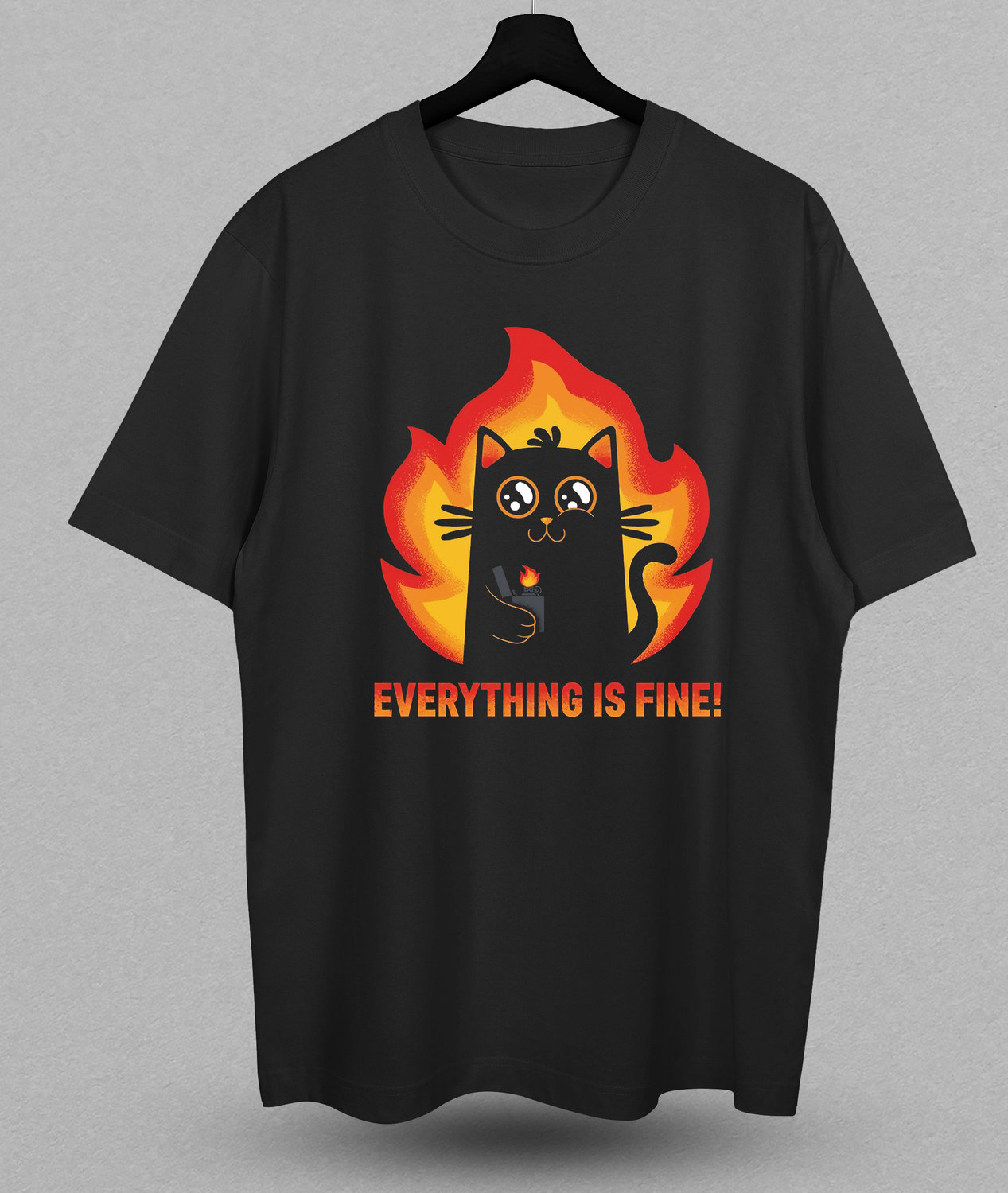 Футболка с принтом Everithing is fine