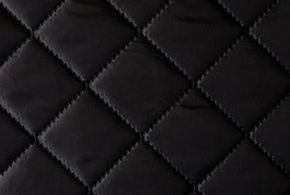 Q4. Quilted fabric (U/Sonic), 1-sided Black #1 (Taffeta + Wadding (UltraSonic) | Plain 1/1) Q4. Quilted fabric (U/Sonic), 1-sided Black #1 (Taffeta + Wadding (UltraSonic) | Plain 1/1)