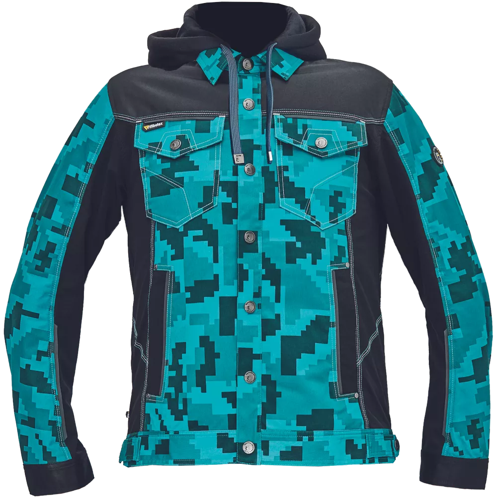 Куртка NEURUM CAMOUFLAGE с капюшоном - бирюзовая
