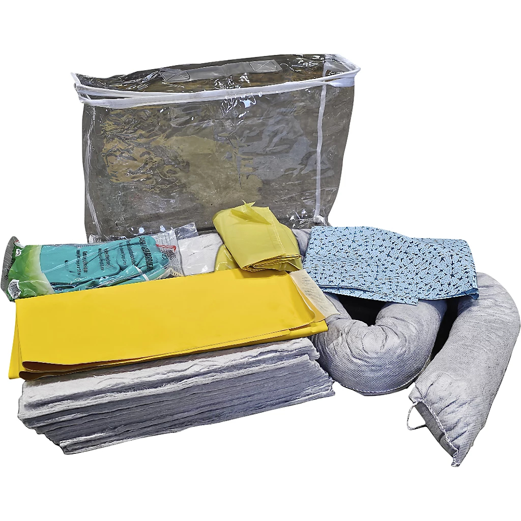 Set de urgență pentru scurgeri, cu covoraș de etanșare de unică folosință – eurokraft basic