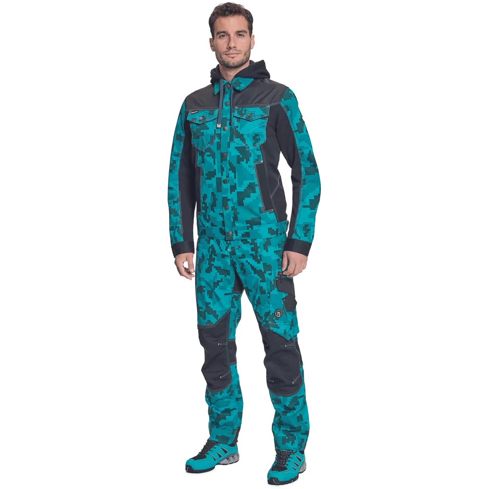 Куртка NEURUM CAMOUFLAGE с капюшоном - бирюзовая