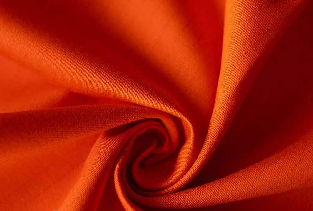 VOLCANO Orange #128-07 (260gsm | 87% Cotton, 12% Nylon, 1% AS | Satin 4/1)