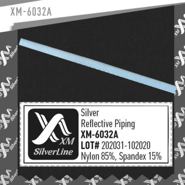 XM-6032A Reflective piping Silver | 85% Nylon, 15% Spandex (100м)