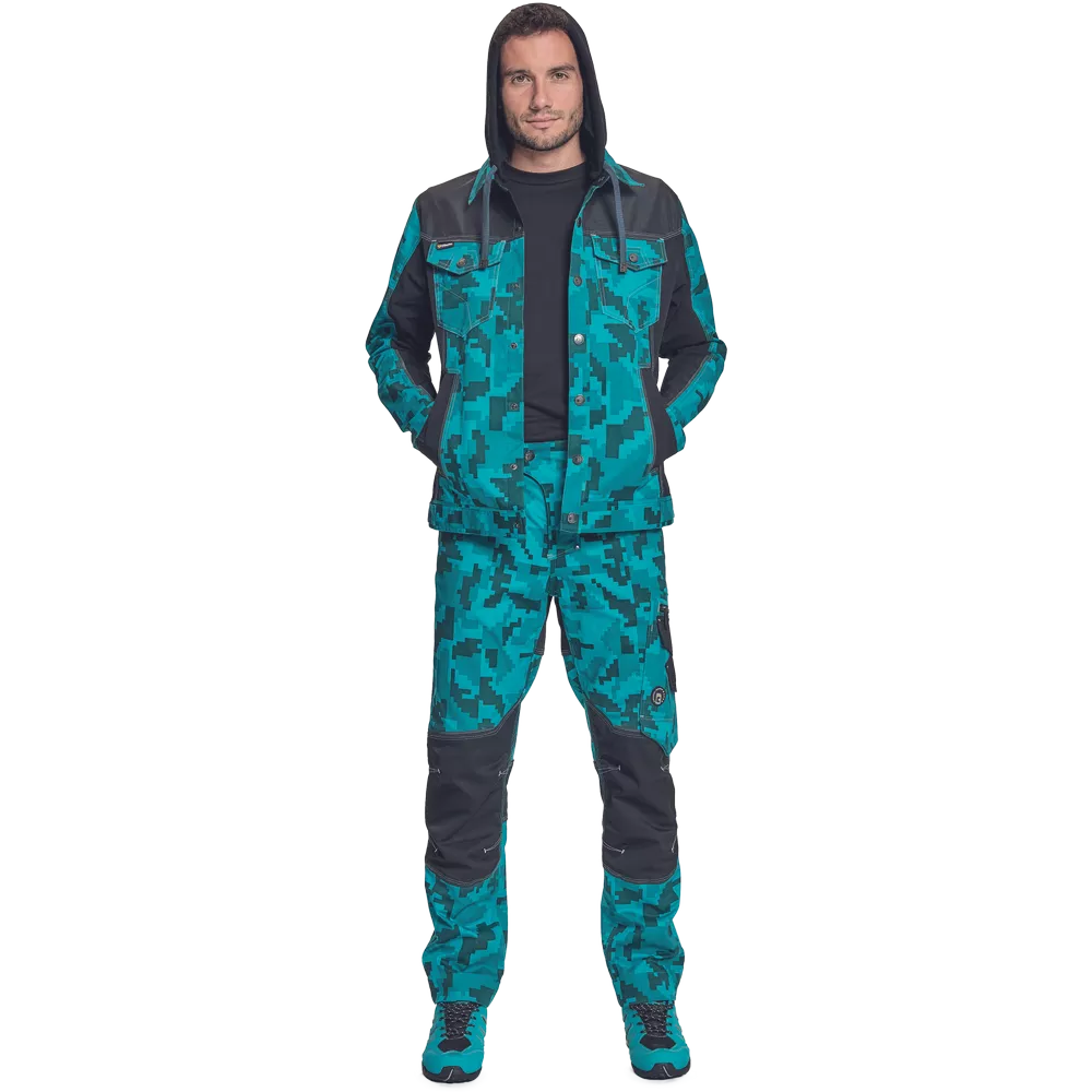 Куртка NEURUM CAMOUFLAGE с капюшоном - бирюзовая