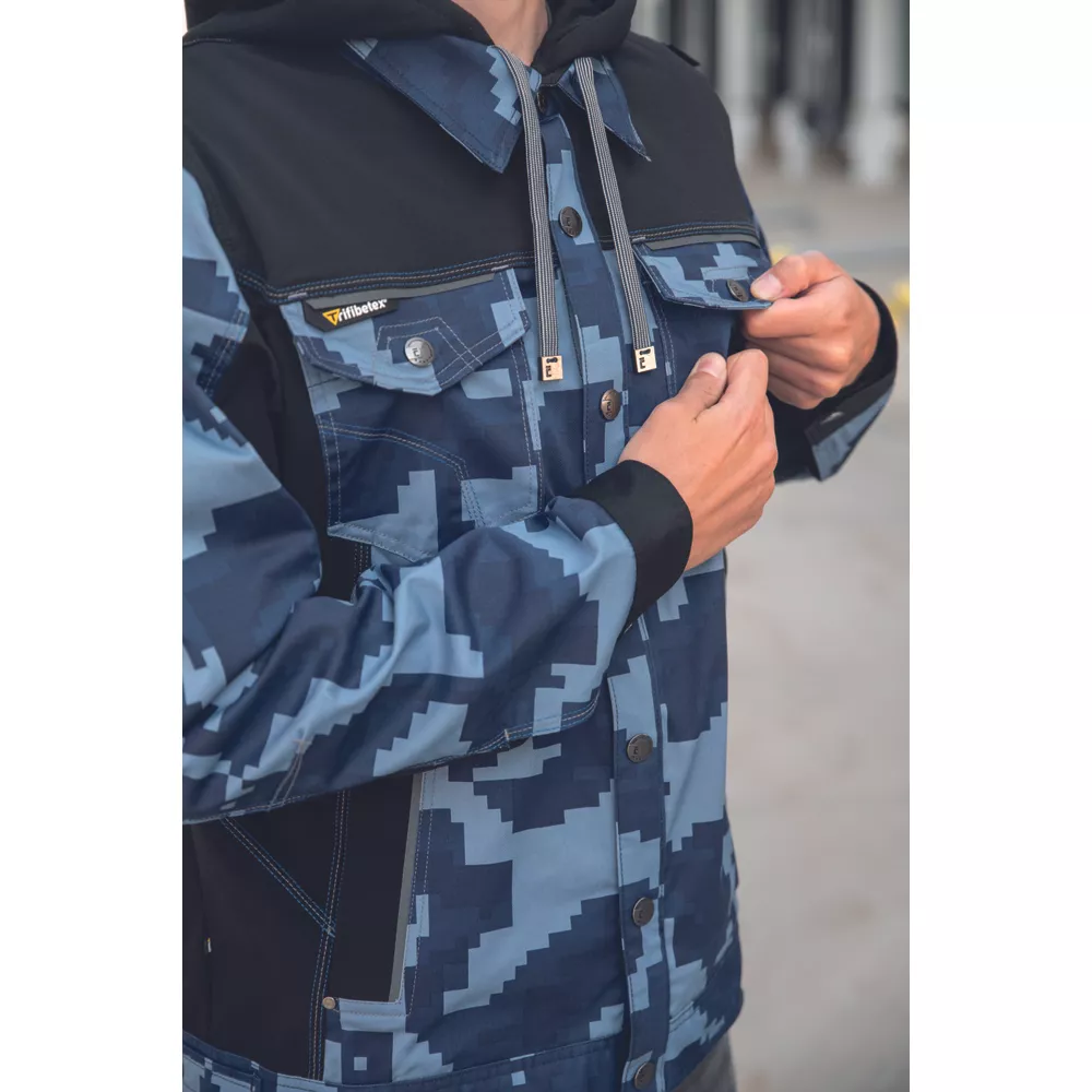 Куртка NEURUM CAMOUFLAGE с капюшоном - синяя Куртка NEURUM CAMOUFLAGE с капюшоном - синяя
