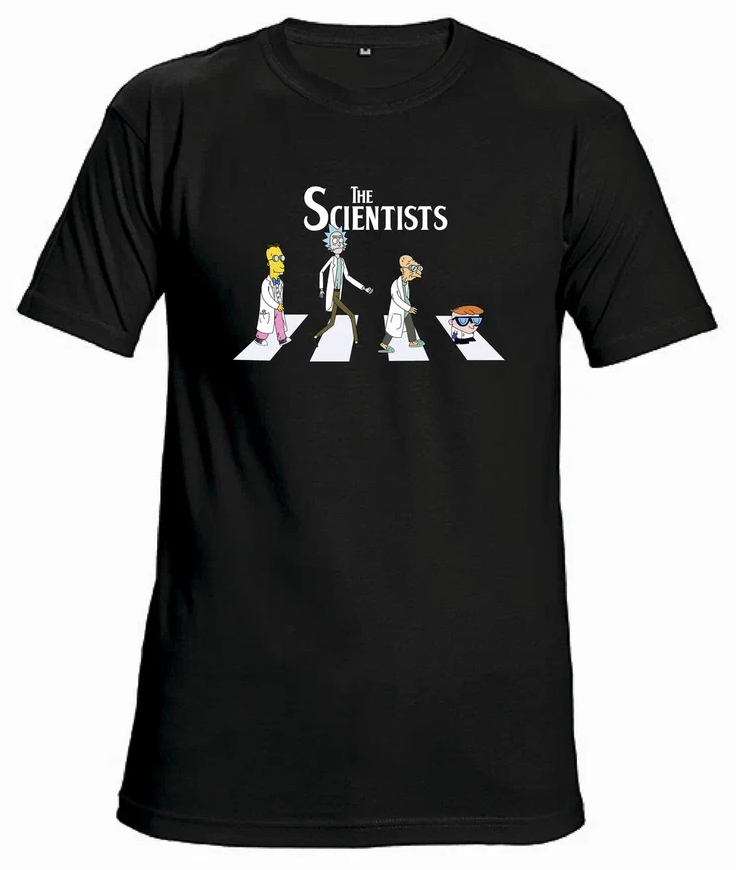 Футболка с принтом "Rick&Morty the scientists" Черная (Black)