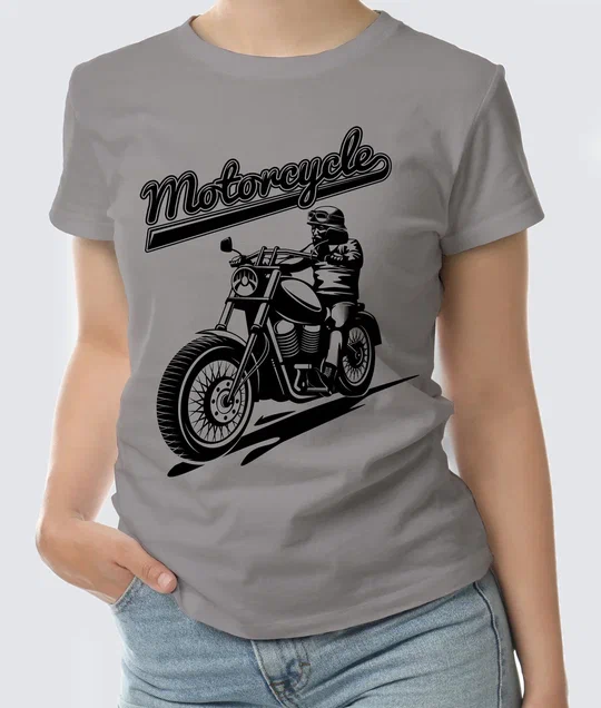 Футболка с Принтом "MOTO" (GRAY)