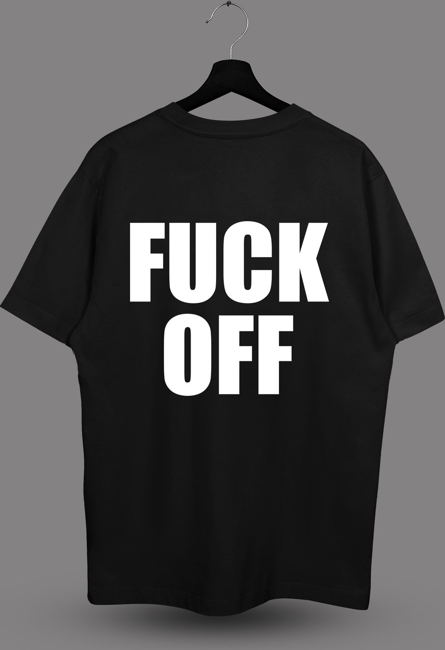 Футболка с принтом (Fuck off-спина) -  Черная (Black)