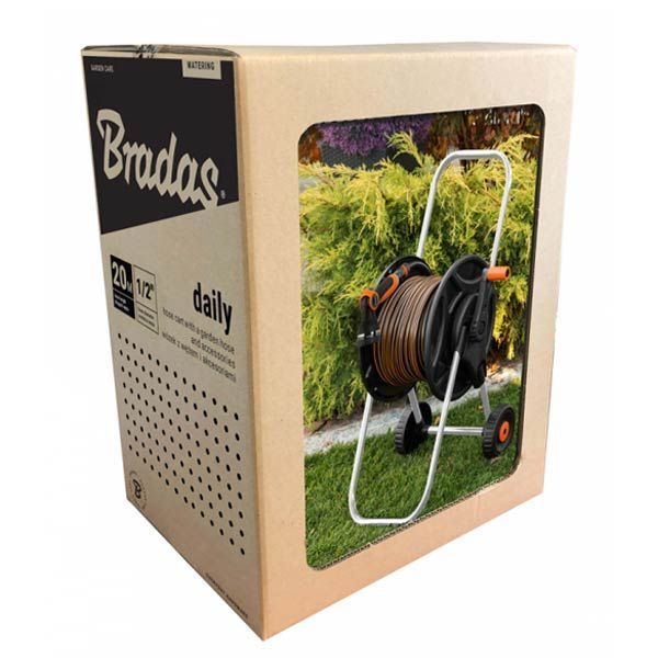 Металлическая тележка со шлангом ½″ 20 м с аксессуарами Black Line