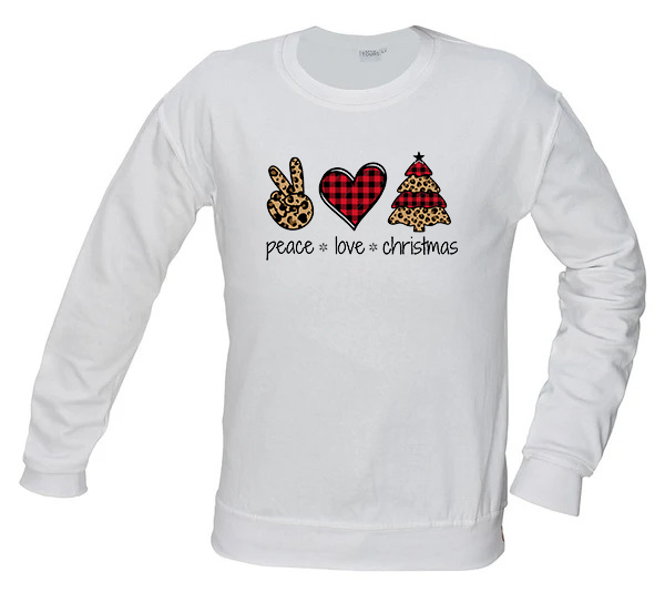 Батник с принтом (peace love christmas)