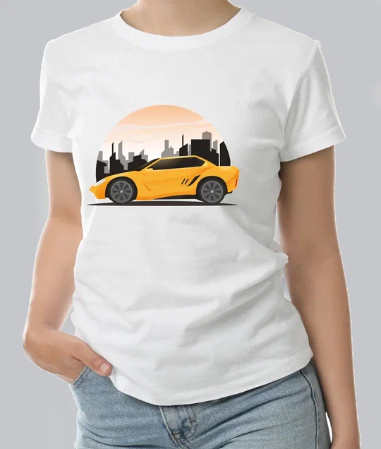 Футболка с Принтом "YELLOW" (WHITE)