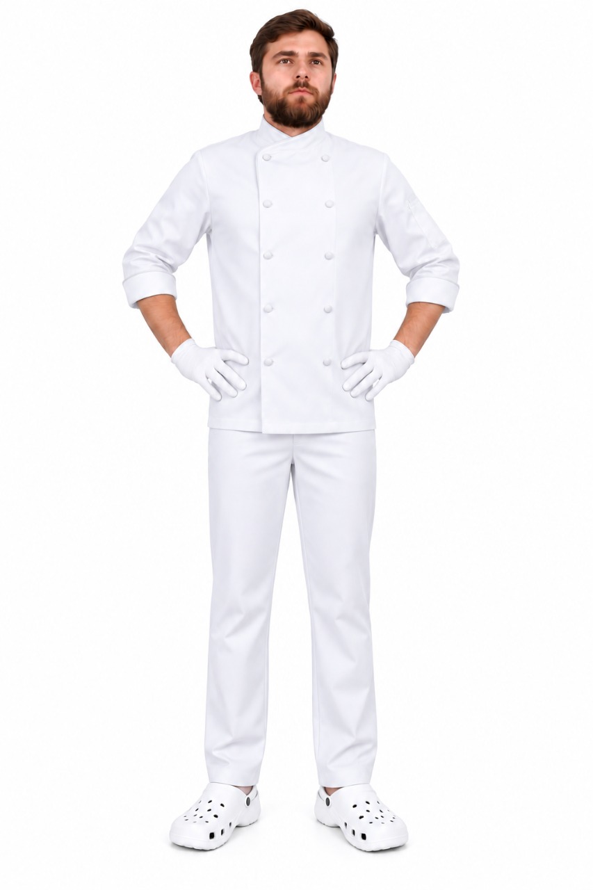 Костюм белый Blanchef (куртка + брюки) Костюм белый Blanchef (куртка + брюки)