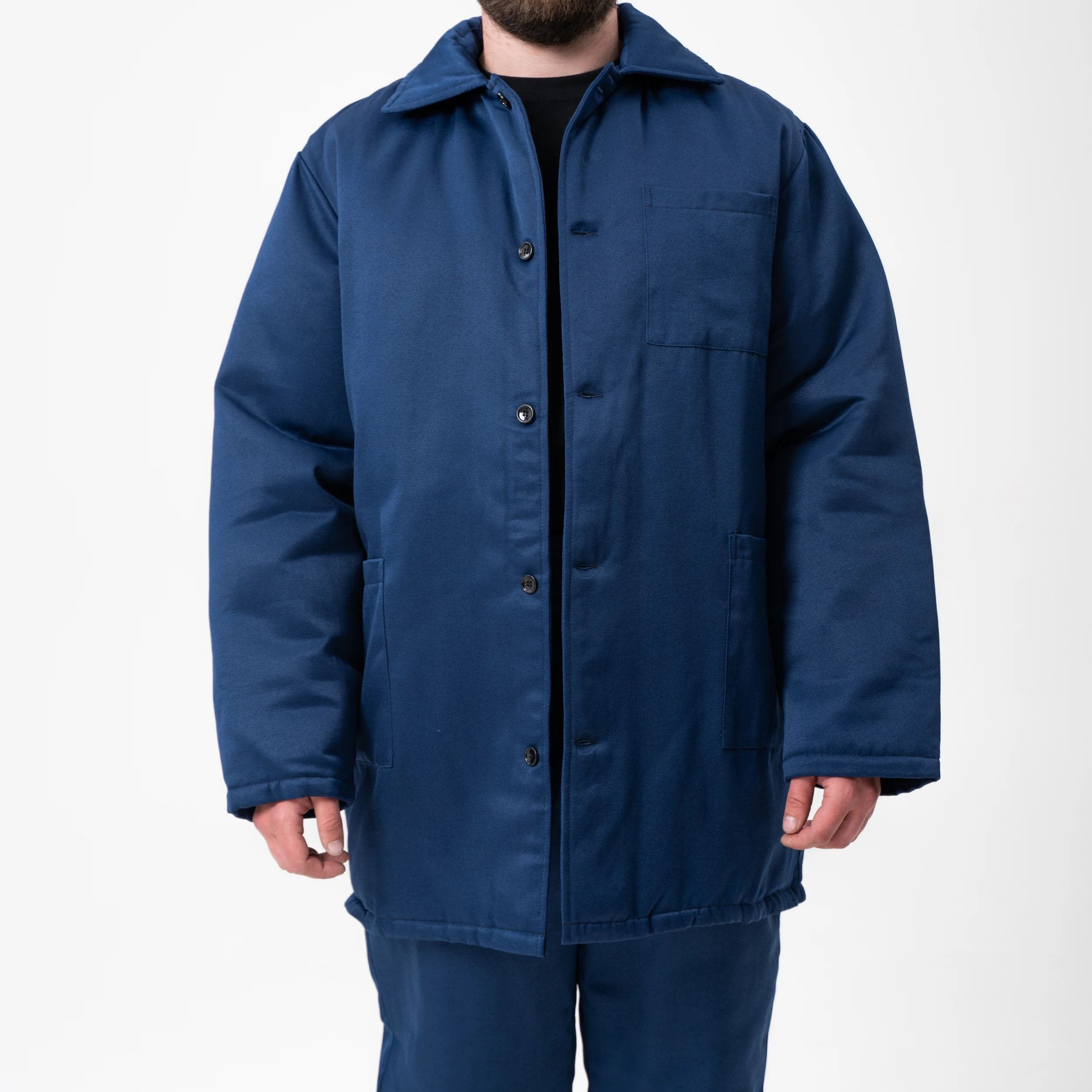 Фуфайка на пуговицах - синяя