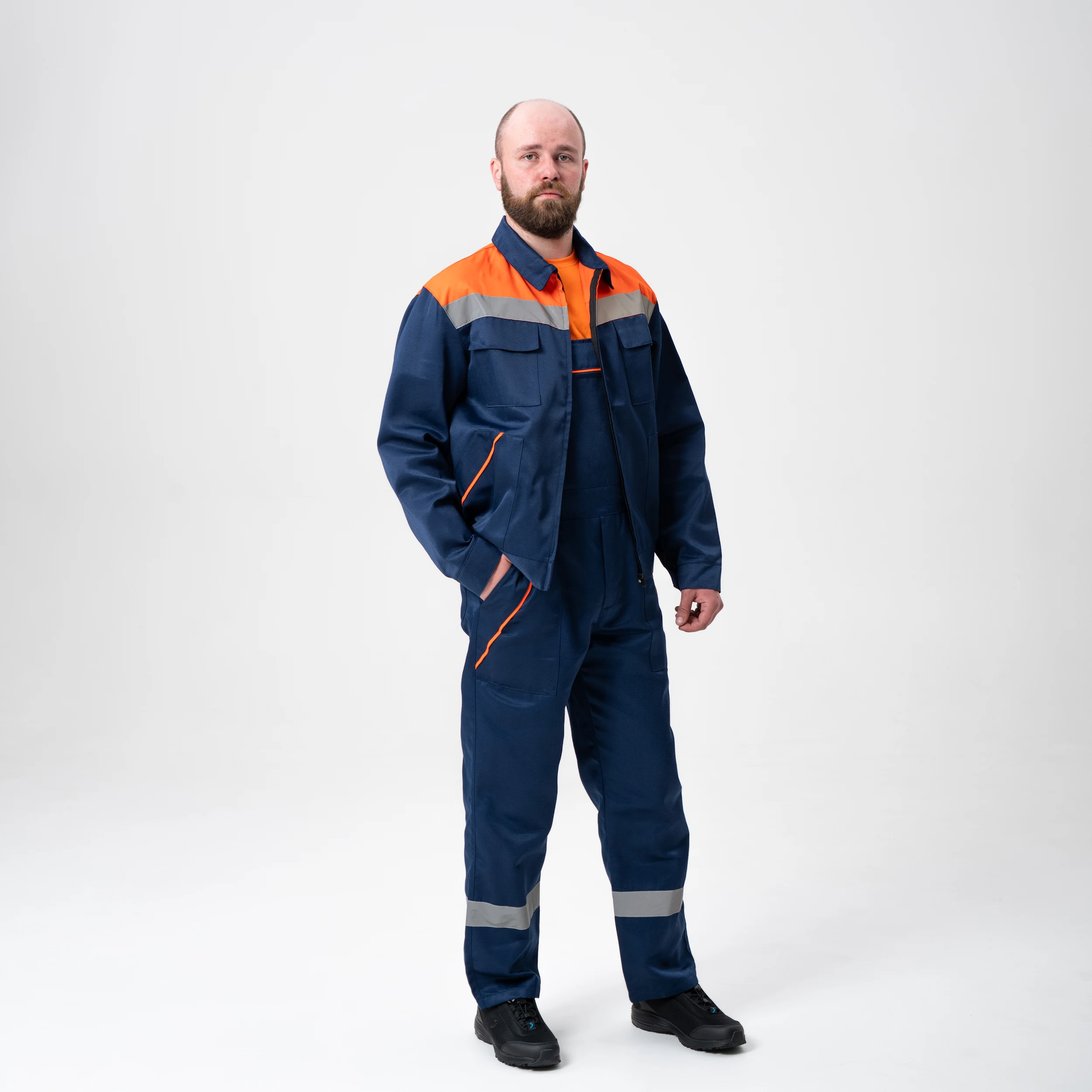 Костюм темно-синий 001 (куртка+полукомбинезон)