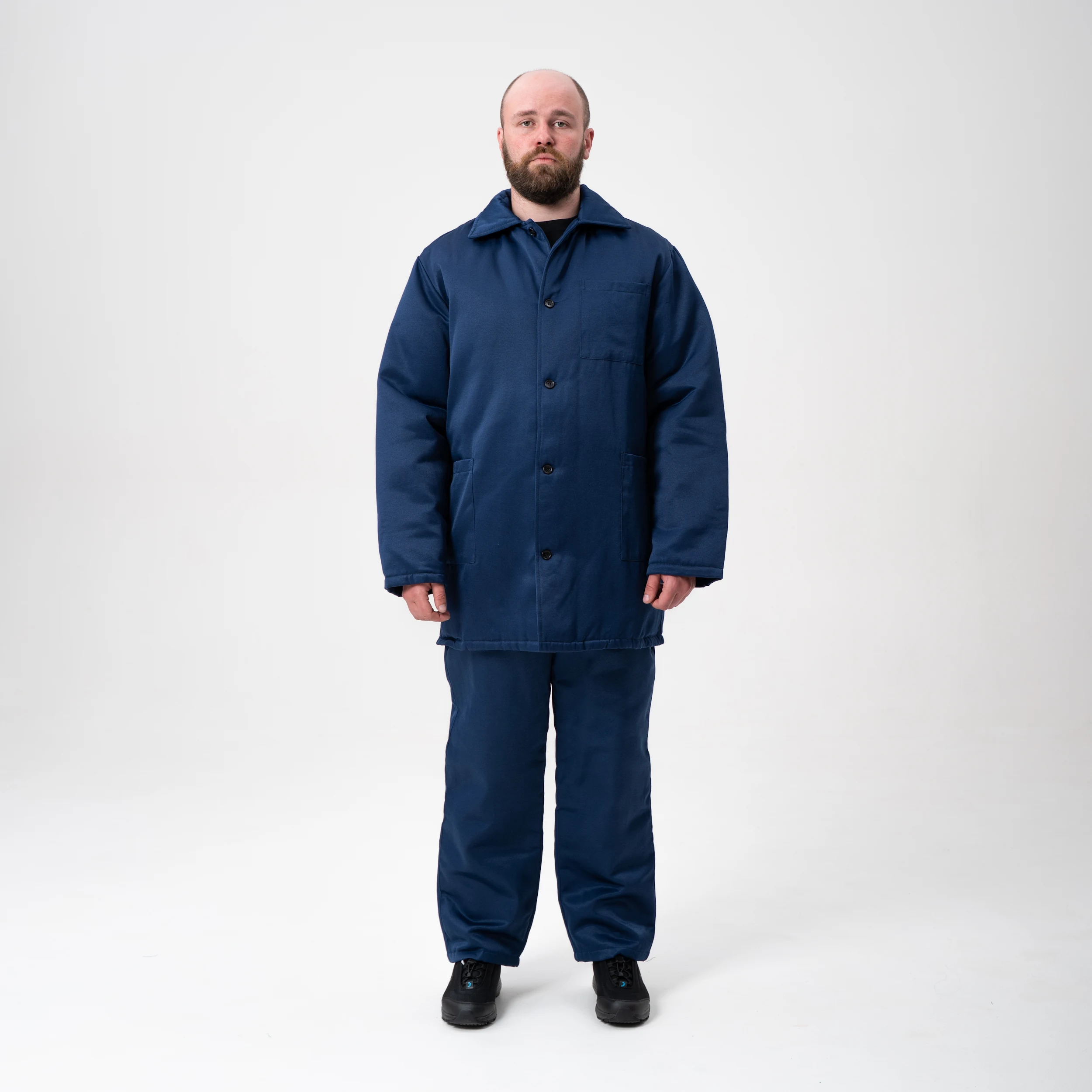 Фуфайка на пуговицах - синяя Фуфайка на пуговицах - синяя