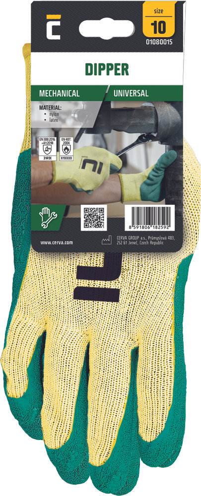 Перчатки DIPPER с латексным покрытием
